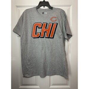 Size L NFL Team Apparel Chicago Bears T Shirt Mens Gray Short Sleeve Tee NEW